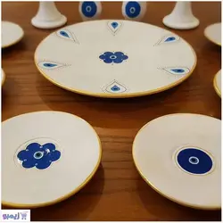 ظروف 7سین سفالی مدل چشم نظر