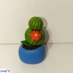 گلدان کاکتوس خمیری