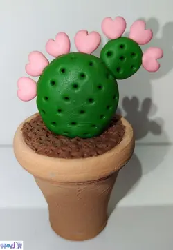 گلدون کاکتوس گل صورتی