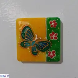 مگنت طرح شاپرک و گل