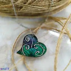 گردنبند قلب سبزآبی