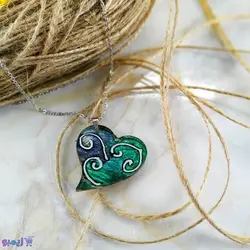 گردنبند قلب سبزآبی