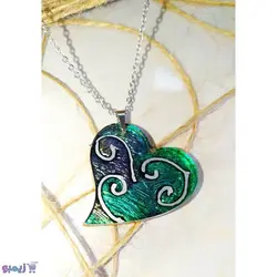 گردنبند قلب سبزآبی