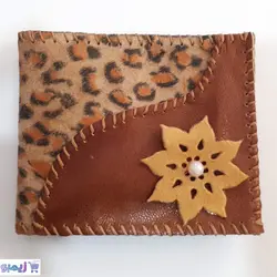 کیف پول چرم طرح موج