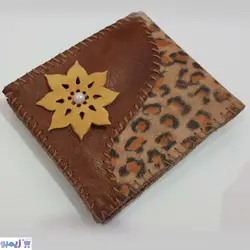 کیف پول چرم طرح موج