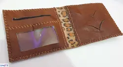 کیف پول چرم طرح موج