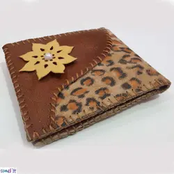 کیف پول چرم طرح موج