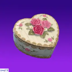 جعبه جواهرات رزینی مدل قلبی