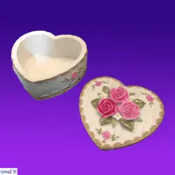 جعبه جواهرات رزینی مدل قلبی