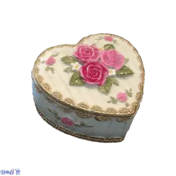 جعبه جواهرات رزینی مدل قلبی