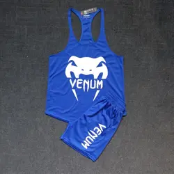 ست شلوارک و رکابی بدنسازی ونوم آبی