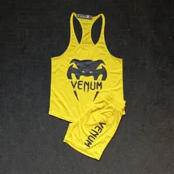 ست شلوارک و رکابی بدنسازی ونوم زرد