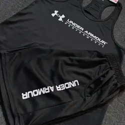 ست بدنسازی رکابی و شلوارک مردانه آندر آمور مشکی