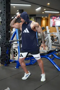 رکابی بدنسازی کلاه دار آدیداس زرد کد 93180