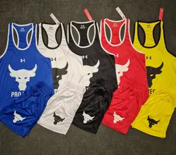 ست شلوارک و رکابی بدنسازی راک سفید کد 490