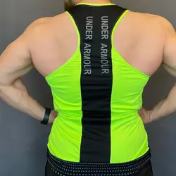 رکابی بدنسازی آندرآرمور سبز فسفری کد 704