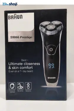 ریش تراش سه تیغ براون دیجیتال BRAUN مدل ۹۸۶۶prestige - فروشگاه اینترنتی زیبا شاپ