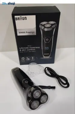 ریش تراش سه تیغ براون دیجیتال BRAUN مدل ۹۸۶۶prestige - فروشگاه اینترنتی زیبا شاپ