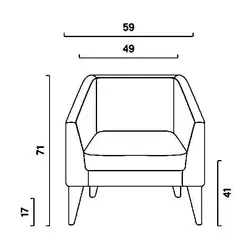 مبل یک نفره اداری داتیس مدل SM71-1