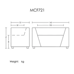 مبل دو نفر مدل MCF721 آرتمن | فروشگاه آرک