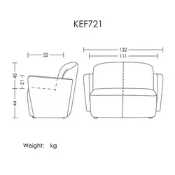 مبل دو نفر مدل KEF721 آرتمن | فروشگاه آرک