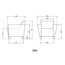 مبل اداری و منزل یک نفره لیو مدل V63 | فروشگاه آرک