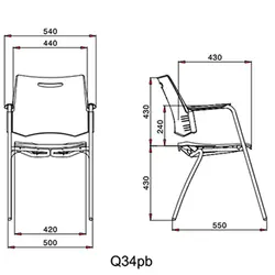 صندلی چهار پایه لیو مدل Q46bn | فروشگاه آرک