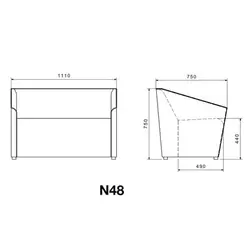 مبل اداری و منزل دو نفره لیو مدل N48 | فروشگاه آرک