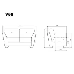 مبل اداری و منزل دو نفره لیو مدل V58 | فروشگاه آرک