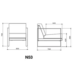 مبل اداری یک نفره لیو مدل N53 | فروشگاه آرک