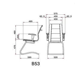 صندلی کنفرانسی لیو مدل B53 | فروشگاه آرک