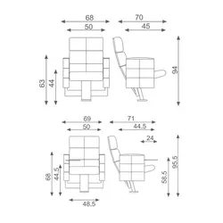 صندلی آمفی تئاتر یک نفره اروند مدل 2820 | فروشگاه آرک