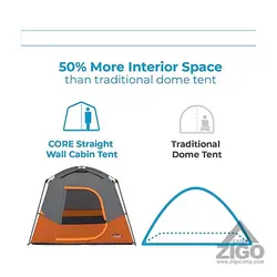 چادر مسافرتی 4 نفره Core مدل Straight Wall Cabin