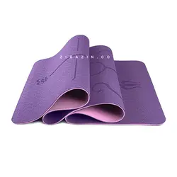 مت یوگا حرفه ای الایمنت (TPE) دو لایه ۸ میل : بنفش + کاور و بند حمل رایگان