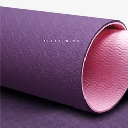 مت یوگا حرفه ای الایمنت (TPE) دو لایه ۸ میل : بنفش + کاور و بند حمل رایگان