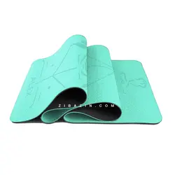 مت یوگا حرفه ای الایمنت (TPE) دو لایه 6 میل : فیروزه ای روشن + کاور و بند حمل رایگان