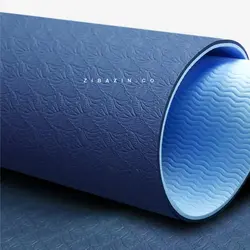 ست یوگا آبی سرمه ای : مت ۸ میل حرفه ای + ۲ عدد آجر + بند یوگا رایگان + کاور و بند حمل رایگان