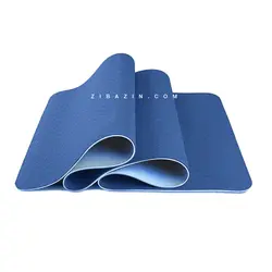 ست یوگا آبی سرمه ای : مت ۸ میل حرفه ای + ۲ عدد آجر + بند یوگا رایگان + کاور و بند حمل رایگان