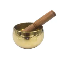 کاسه تبتی (مرتعش) هندی طلایی : قطر ۹ سانت