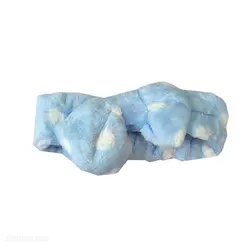 هدبند دخترانه فانتزی حوله ای طرح پاپیون رنگ آبی