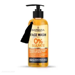 ژل شستشو صورت بدون سولفات باربارا BARBARA حاوی کلاژن حجم 370 میلی لیتر
