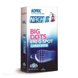 کاندوم خاردار ناچ کدکس NACH KODEX مدل BIG DOTS بسته 10 عددی