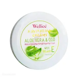 کرم مرطوب کننده ویلایس Wellice با عصاره آلوئه ورا  و حاوی ویتامین E و Q10