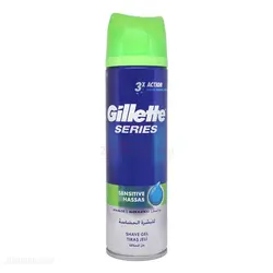 ژل اصلاح ژیلت Gillette مدل Sensitive عصاره آلوئه ورا ظرفیت 200 میلی لیتر
