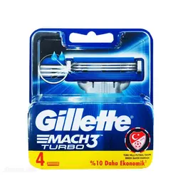 تیغ یدک ژیلت مدل MACH 3 TURBO بسته 4 عددی