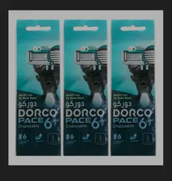 ژیلت دورکو 6 لبه آبی مدل PACE 6 بسته 480 عددی (کارتنی)