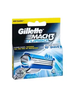 تیغ یدک اصلاح ژیلت مدل مچ تری توربو بسته 4 عددی