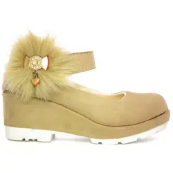 کفش دخترانه لژدار مدل Wedge بژ