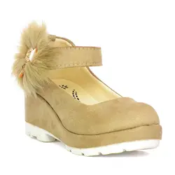 کفش دخترانه لژدار مدل Wedge بژ