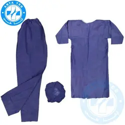 ست لباس بیمار (گان،کلاه،شلوار) | آبی 38 گرم - آرتا طب